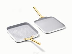 utensilios de cocina dúo de sartenes cuadrados blanco Caraway 8XDR64