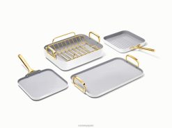 utensilios de cocina juego de cubiertos blanco Caraway 8XDR56
